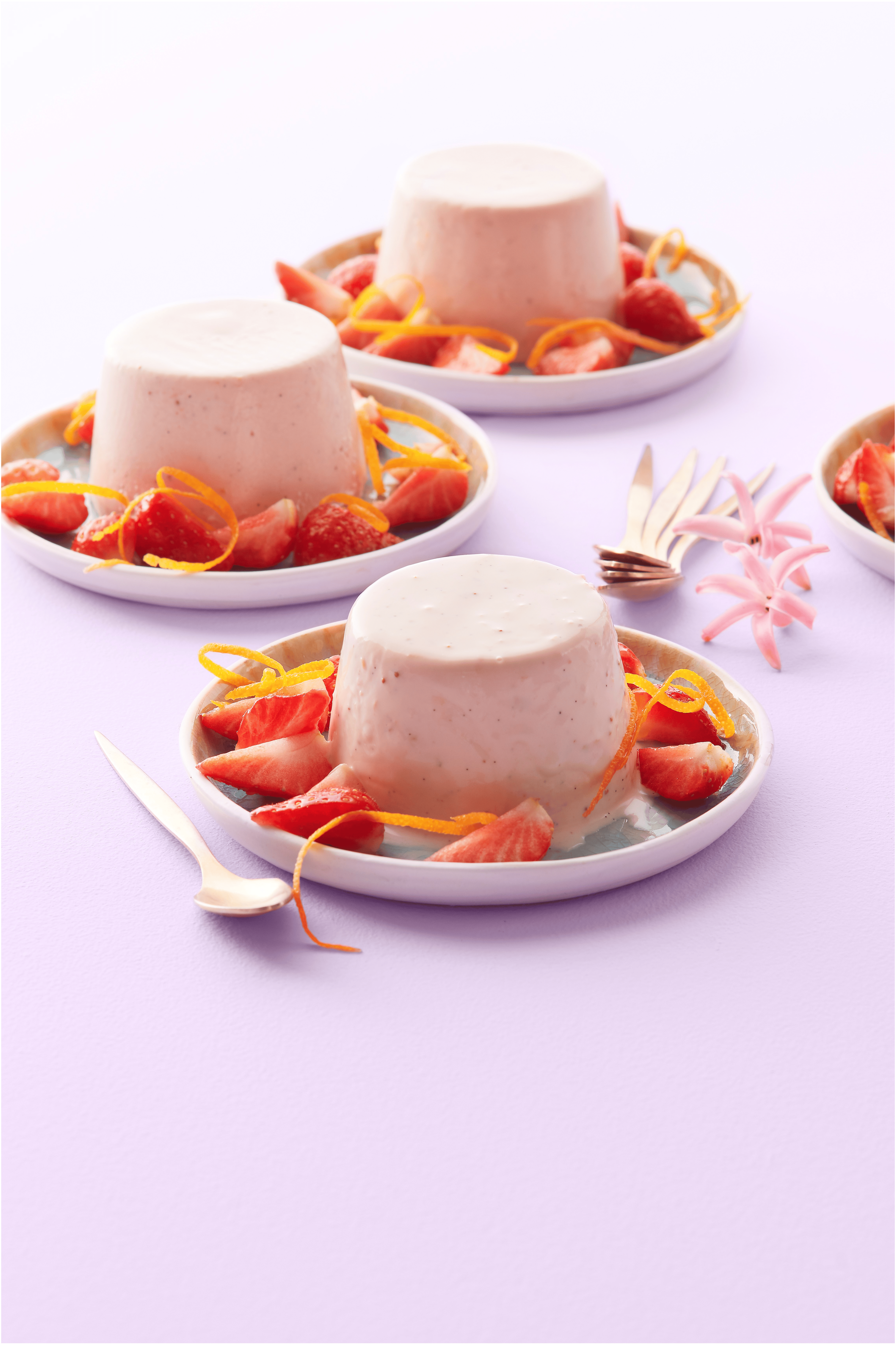 Aardbeien panna cotta’s