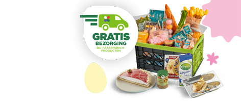 Gratis bezorging bij aankoop van Paasbrunchproducten van 25 t/m 31 maart