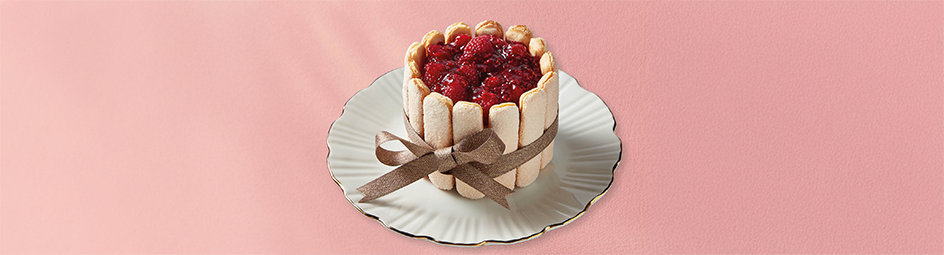 IJs-charlotte met framboos