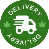 Delivery truck with cannabis leafs