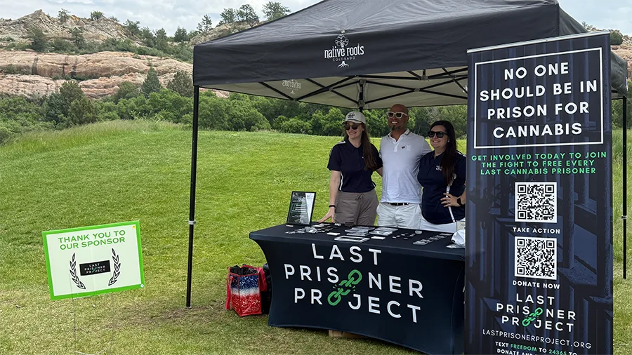 Last Prisoner Project tent at the Native Roots Golf Tournament 2025
