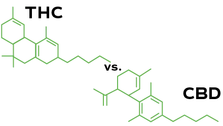 Compound Image of THC vs CBD