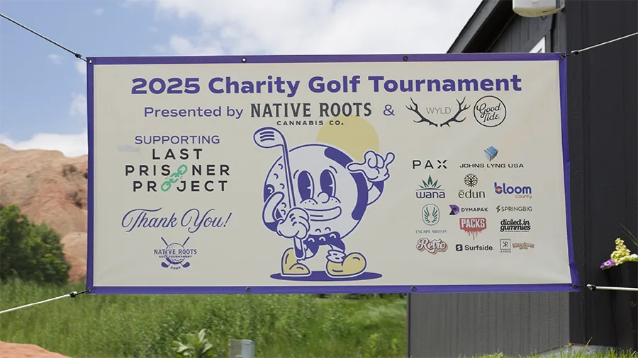 Sponsors banner, thanking all annual Golf Tournament Sponsors 