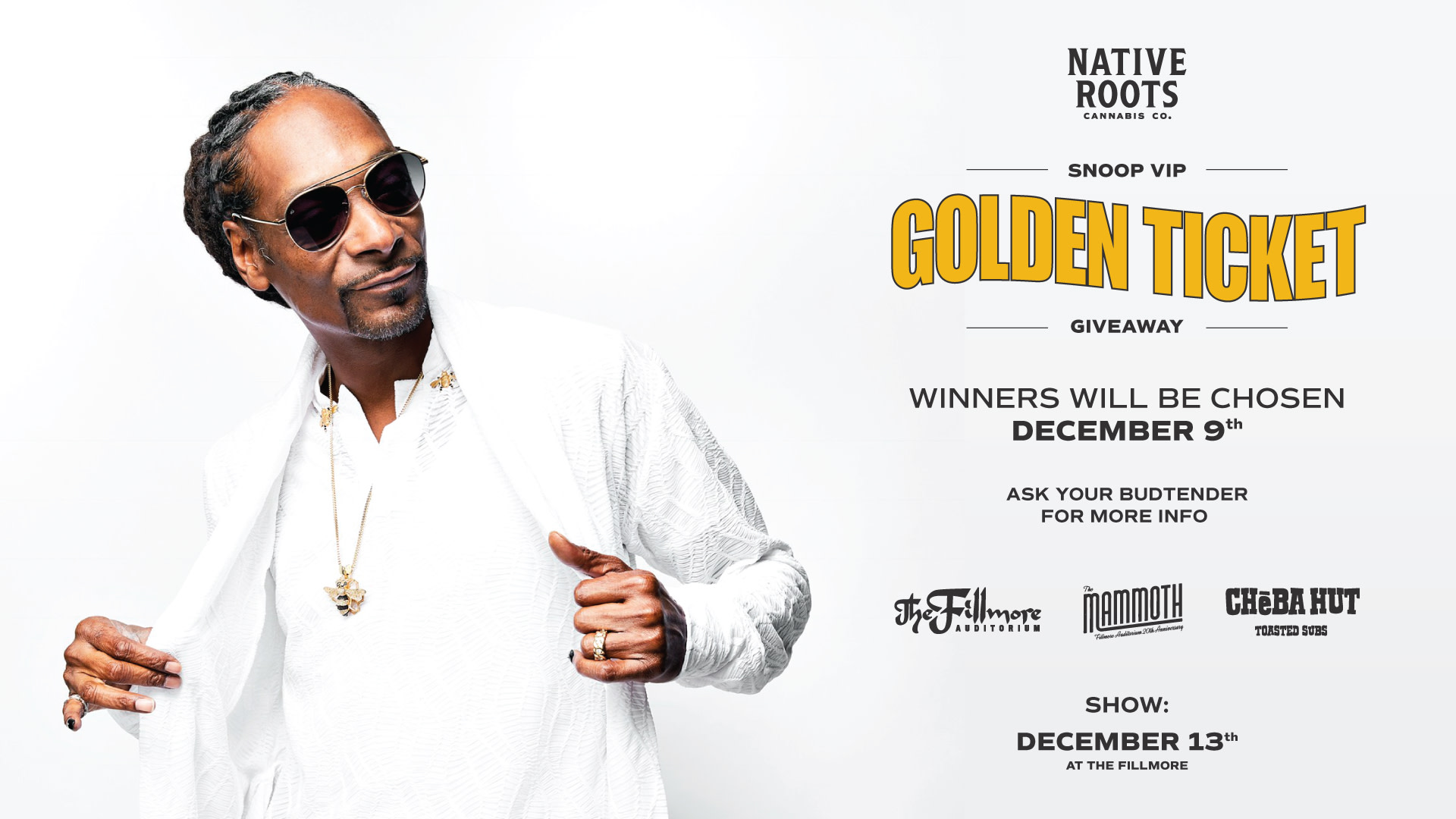 Snoop Concert Giveaway from Native Roots Cannabis Company
