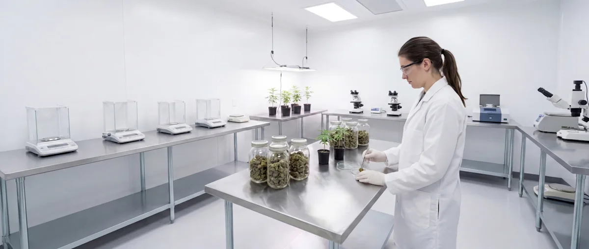 Cannabis samples in a lab