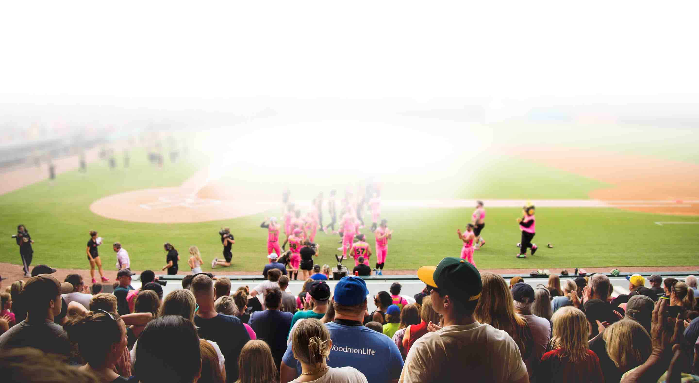 A WoodmenLife employee enjoys a baseball game