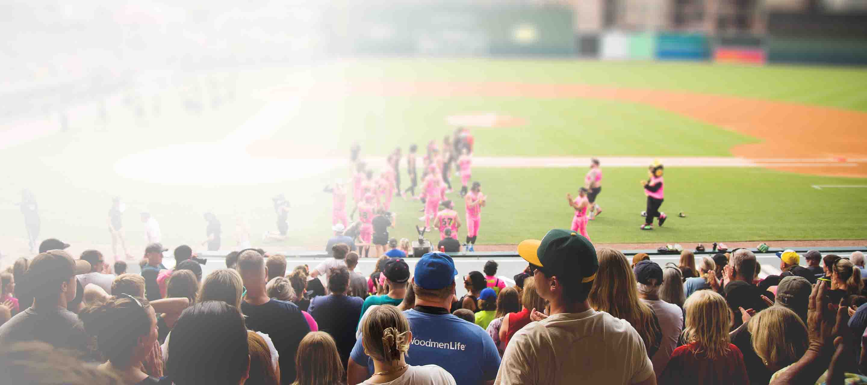 A WoodmenLife employee enjoys a baseball game