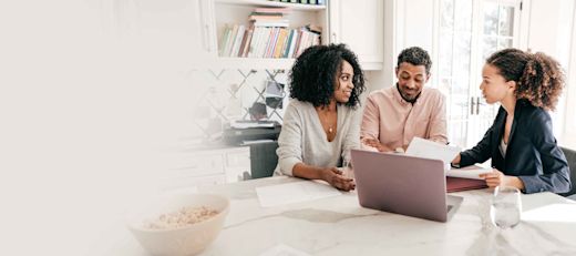 A couple gets help from their financial advisor