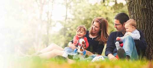 A happy family at the park