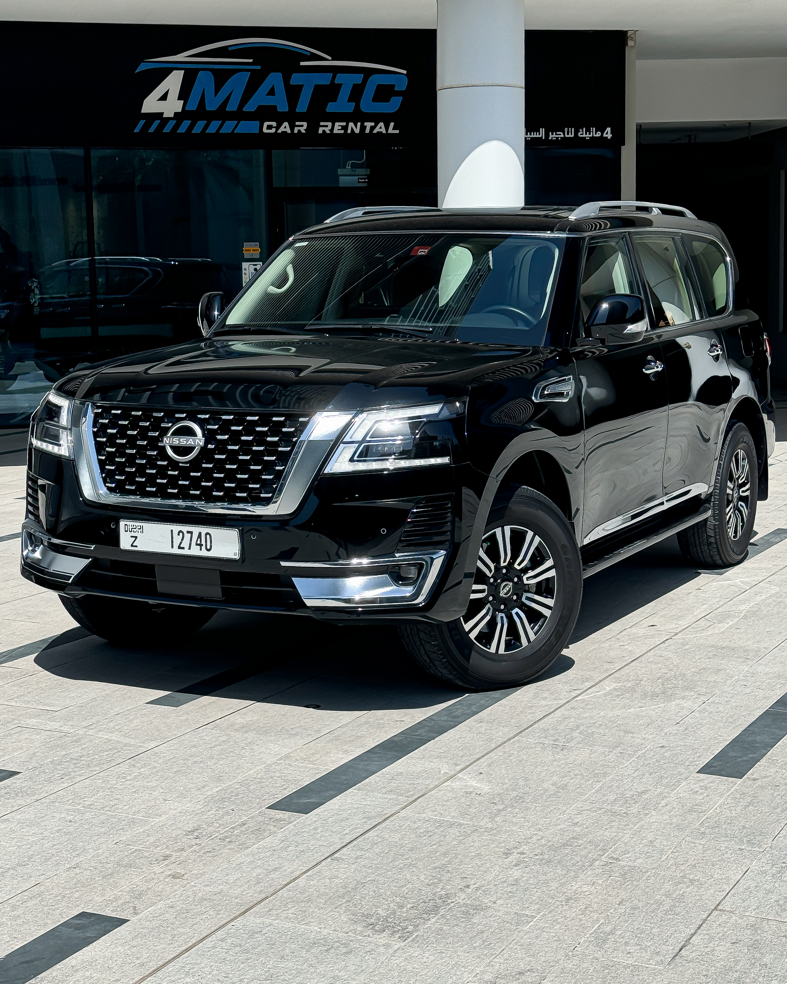 Nissan Patrol Platinum Black 2023 2023 for rent in Dubai — thumbnail 1