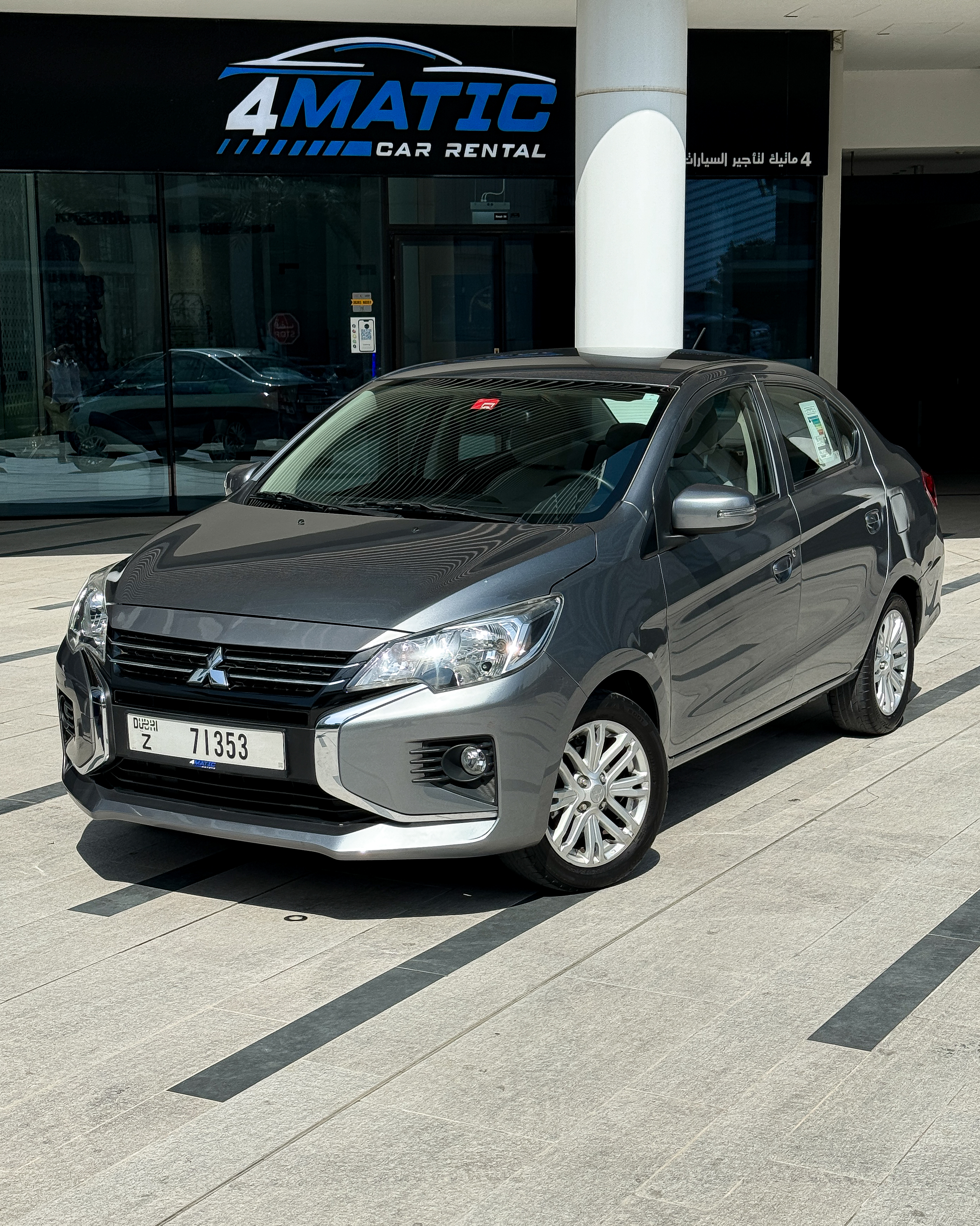 Rent Mitsubishi Attarage Grey 2023 in Dubai
