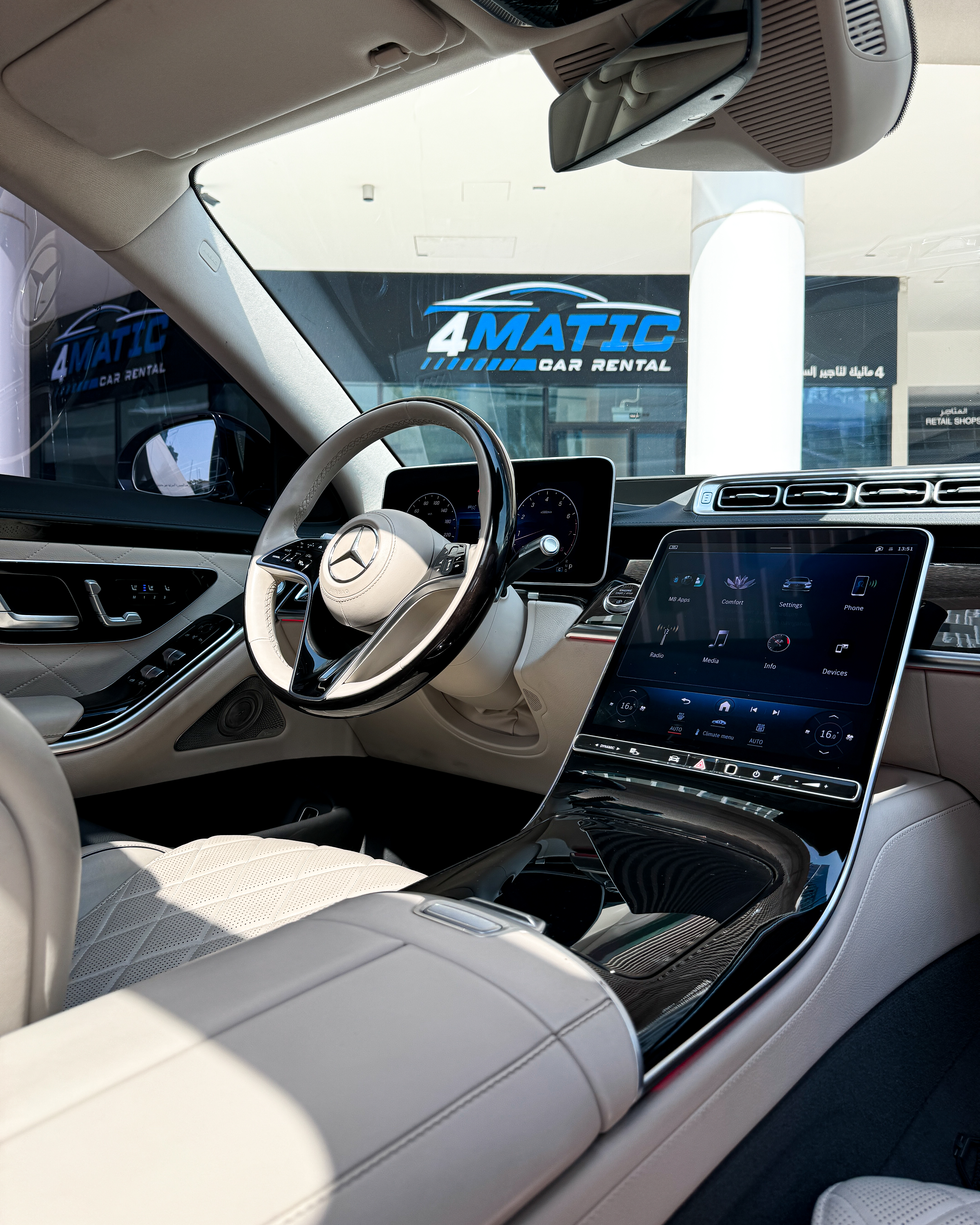 Mercedes S500 Black 2022 2022 for rent in Dubai — thumbnail 8