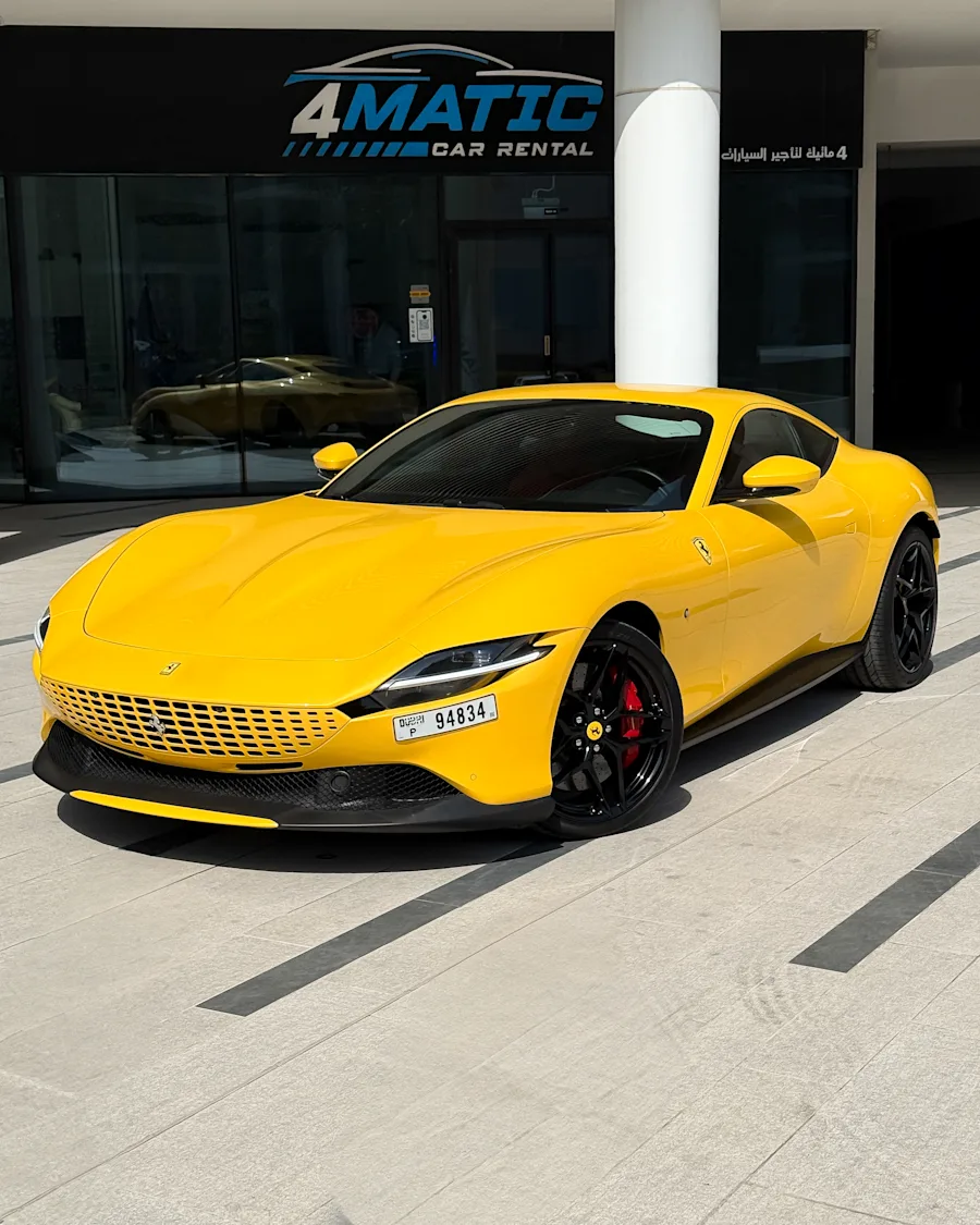 Ferrari Roma Yellow 2021 2021 for rent in Dubai โ photo 1 of 3