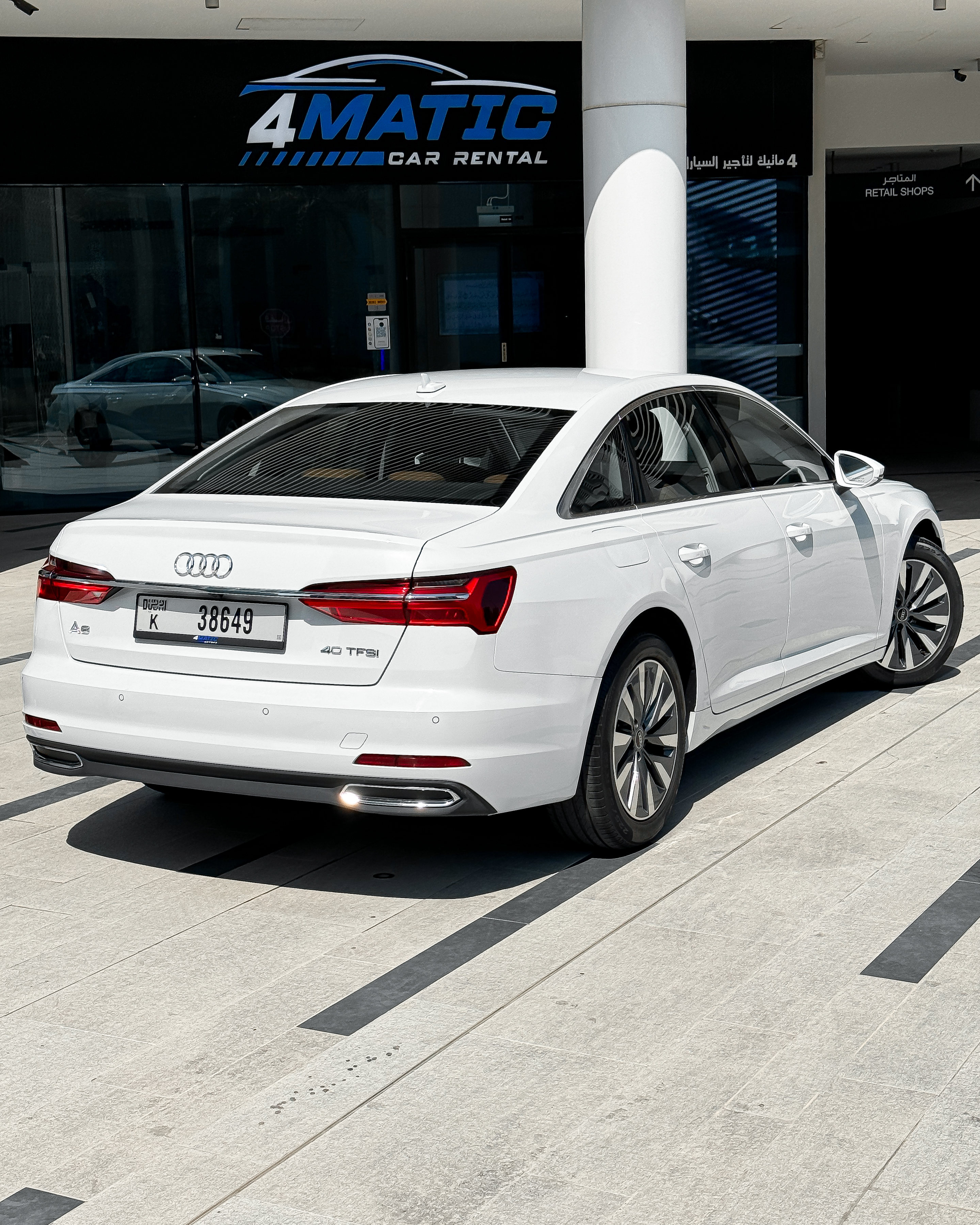 Audi A6 White 2023 2023 for rent in Dubai — thumbnail 2