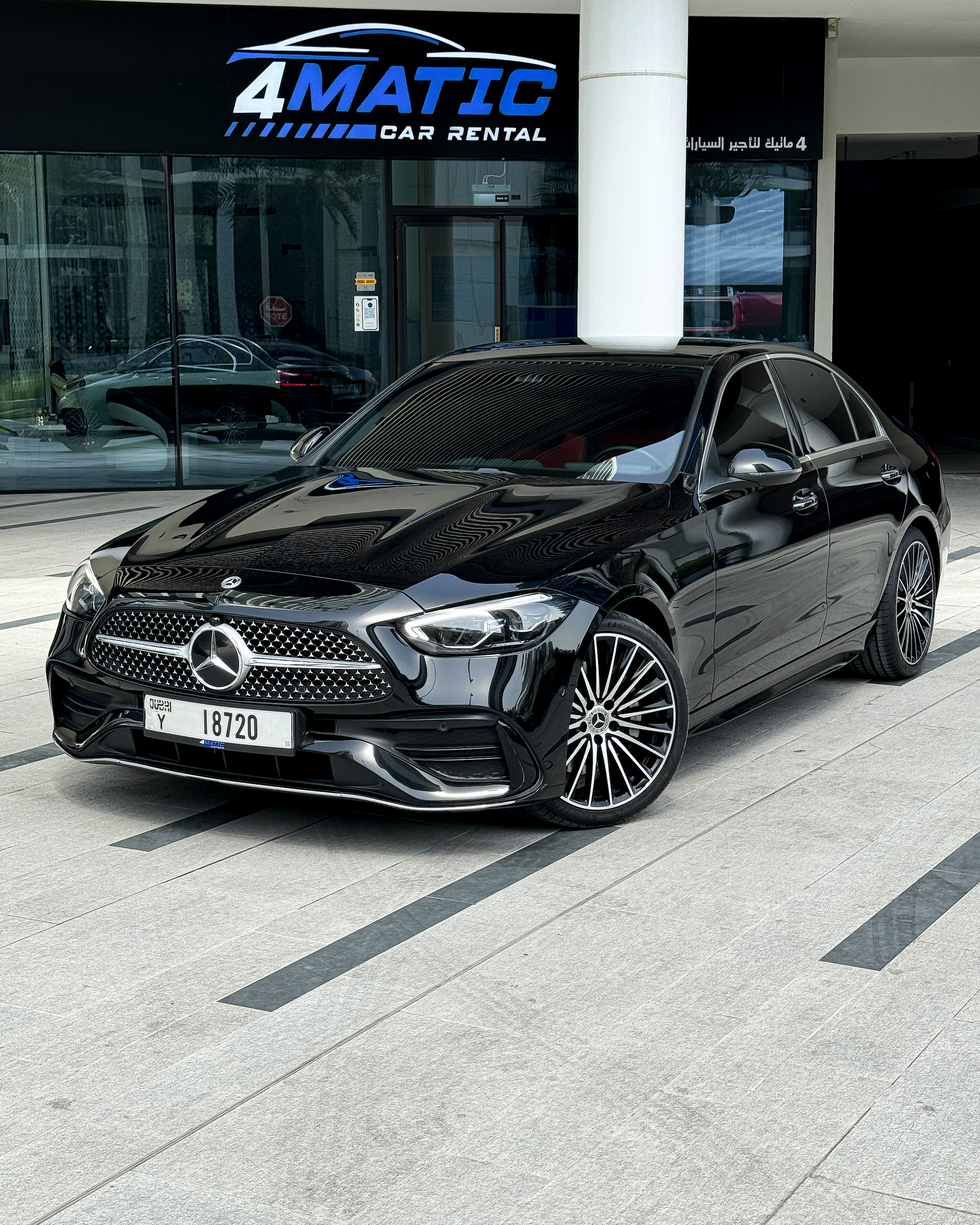 Mercedes C200 Black 2022 2022 for rent in Dubai — thumbnail 1