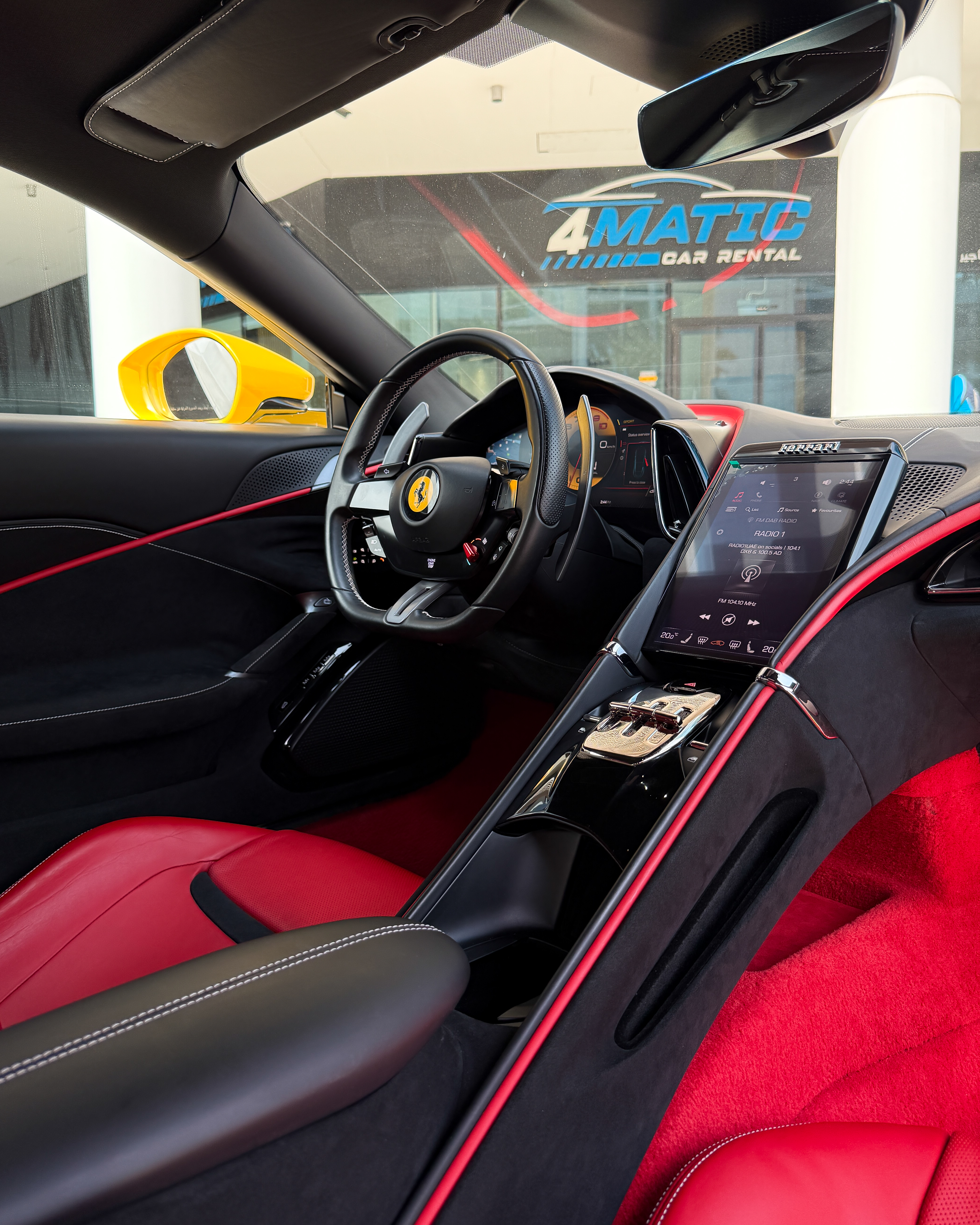 Ferrari Roma Yellow 2021 2021 for rent in Dubai — thumbnail 3