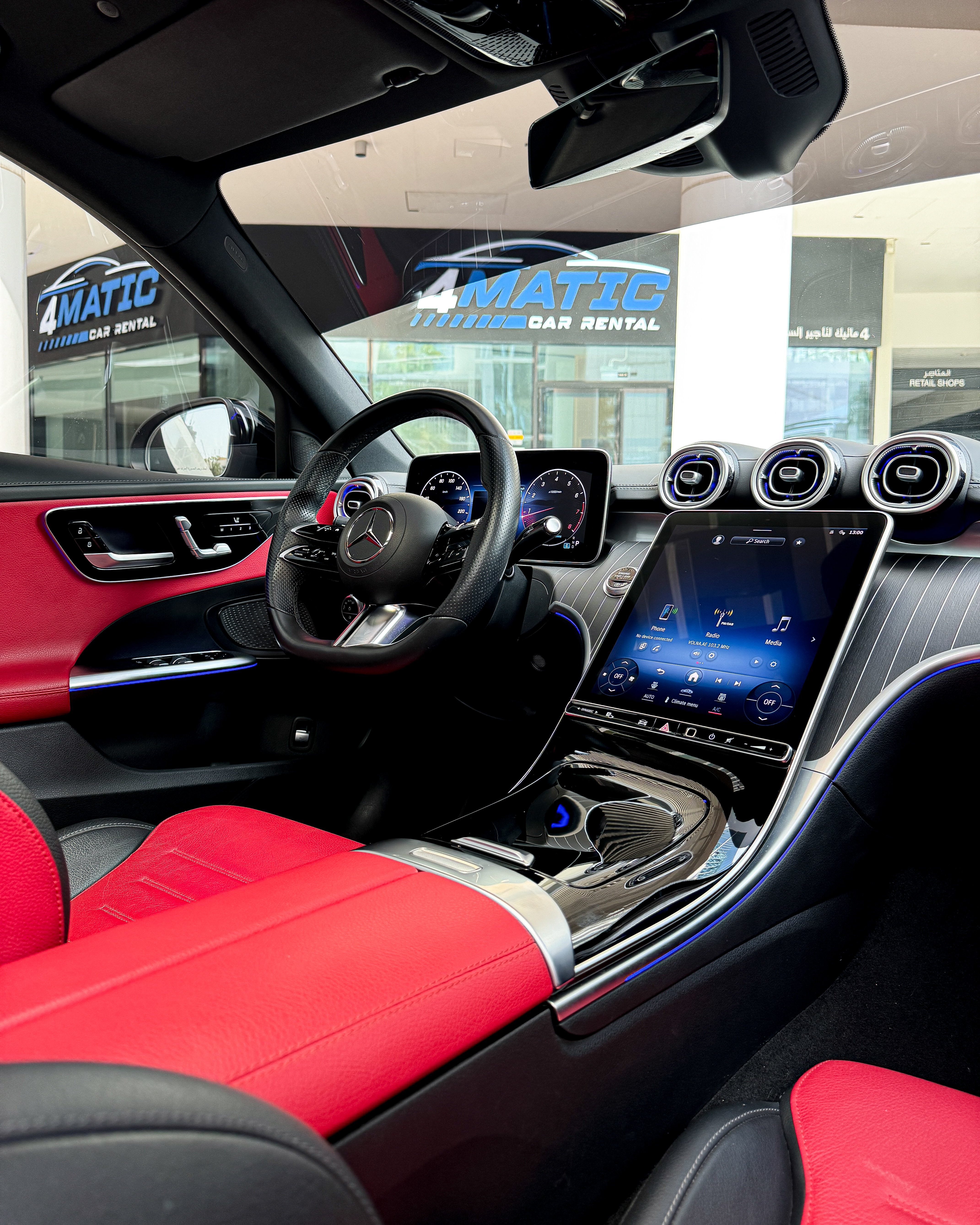 Mercedes C200 Black 2022 2022 for rent in Dubai — thumbnail 3