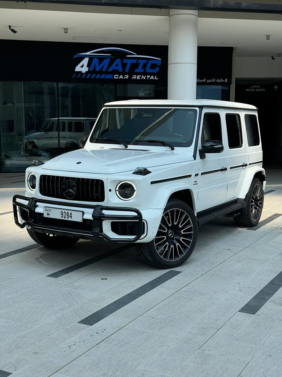 2025 Mercedes-AMG G63 White 2025 for rent in Dubai โ photo 1 of 3