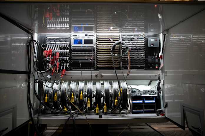 Photos of wires outside an AB van