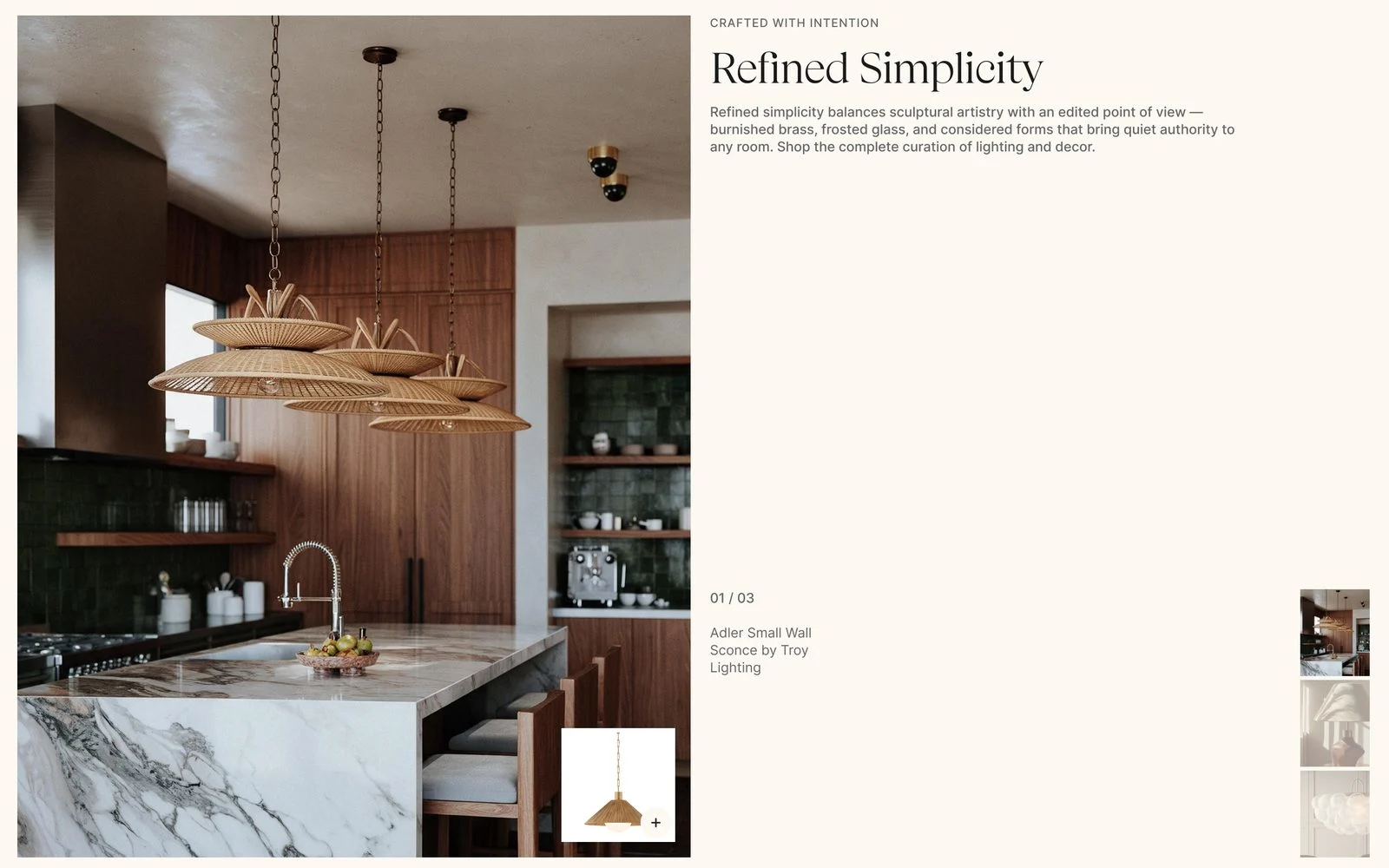 Refined Simplicity — a curated kitchen lighting collection