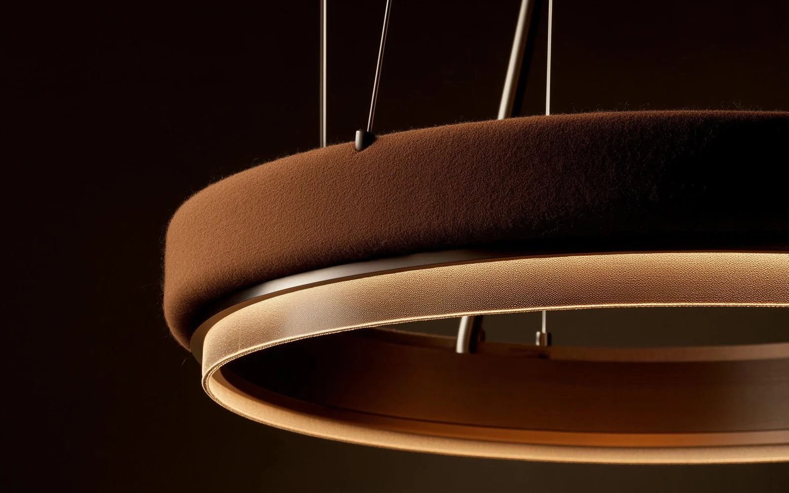 A warm-lit ring pendant
