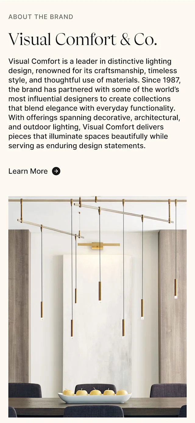 About the brand: Visual Comfort & Co. on mobile