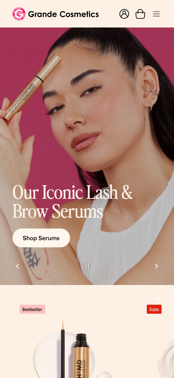 Lash serum product page