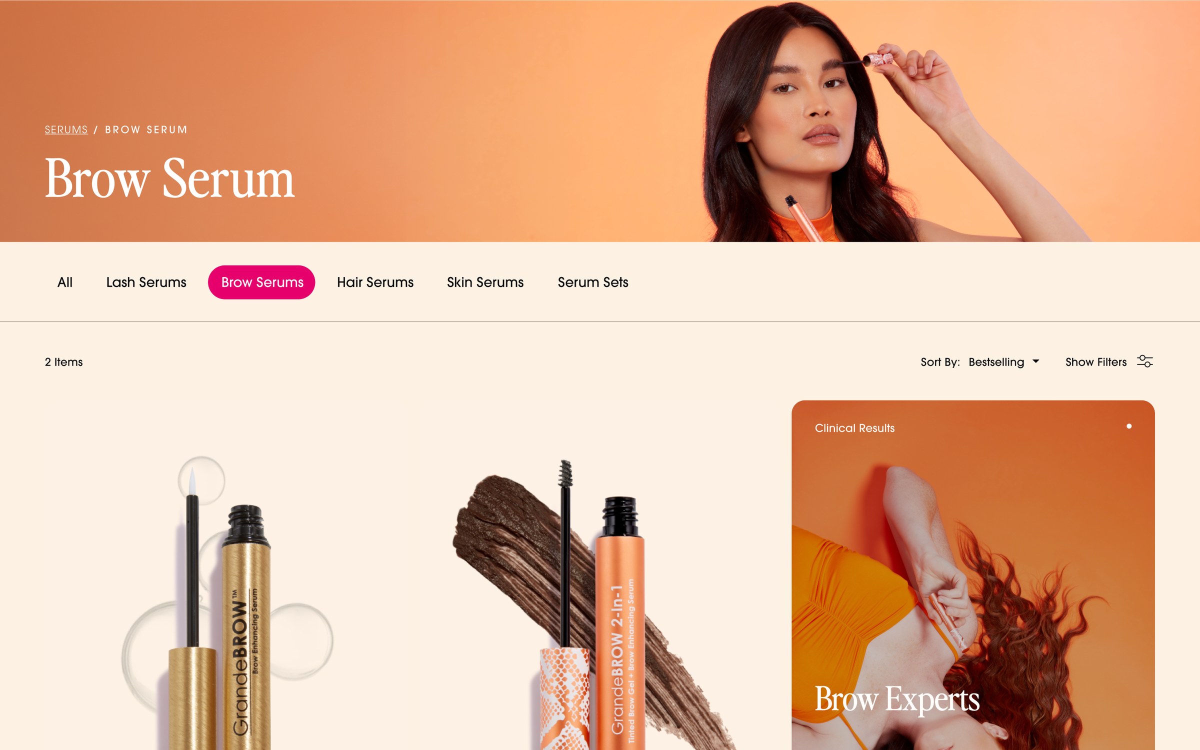Brow serum collection