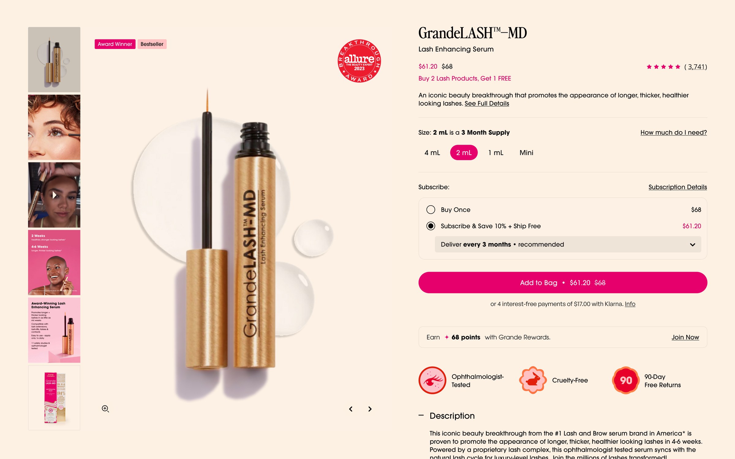 GrandeLASH-MD product page