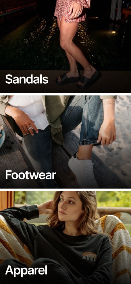 Sandals, footwear and apparel categories