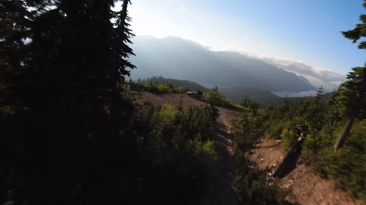 A mountain trail vista