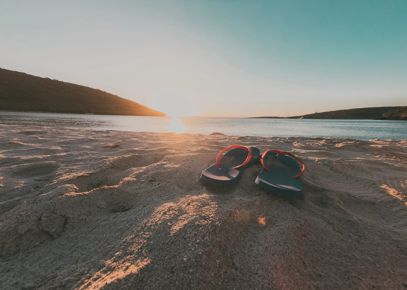 flip flops on the beach