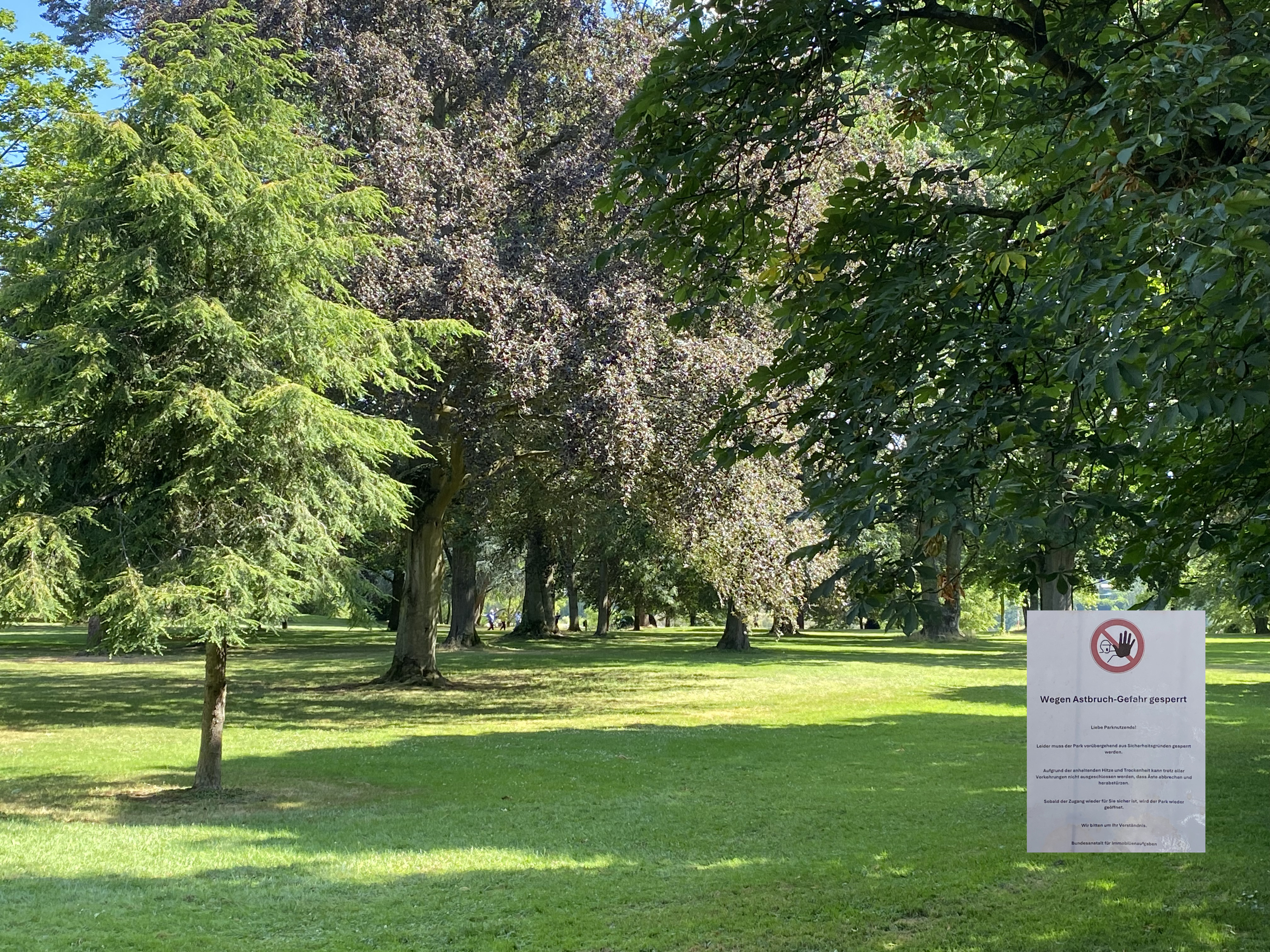 Park Carstanjen gesperrt