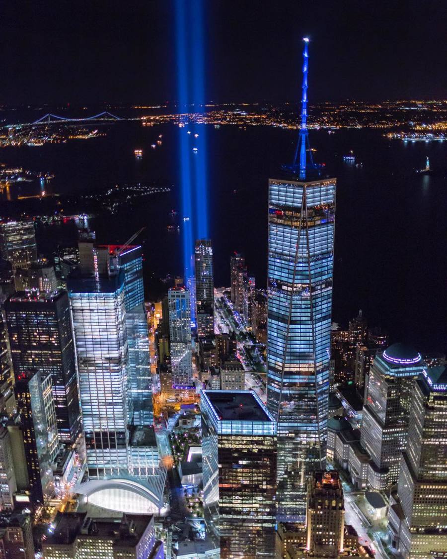 Tribute In Lights Focus Flight: September 11 Memorial From The Sky - FlyNYON