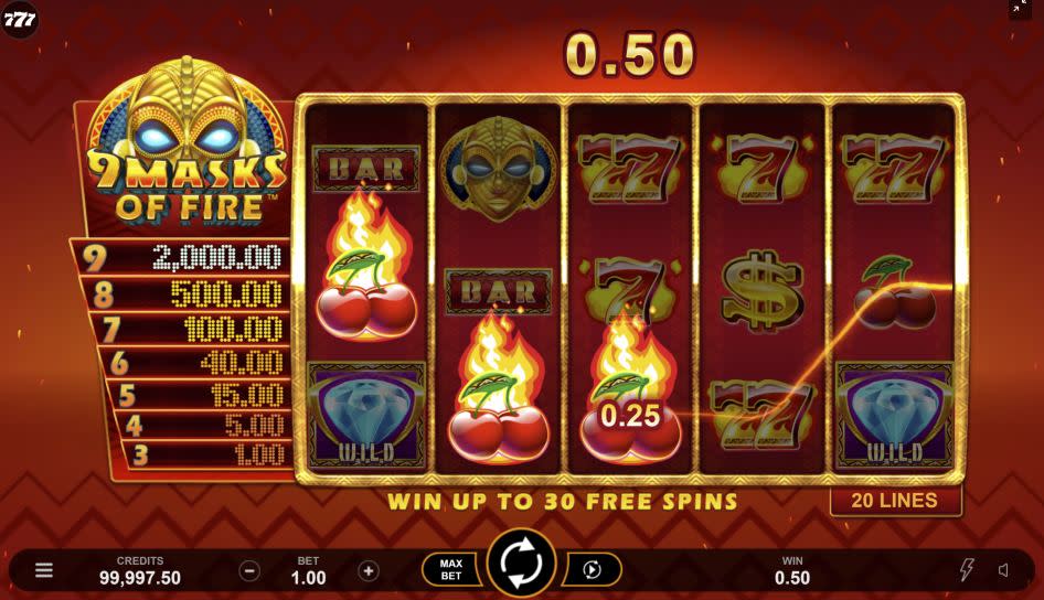 9 Masks of Fire slot game