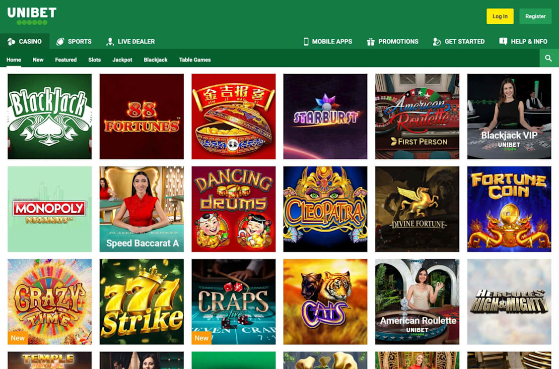 Unibet Homepage