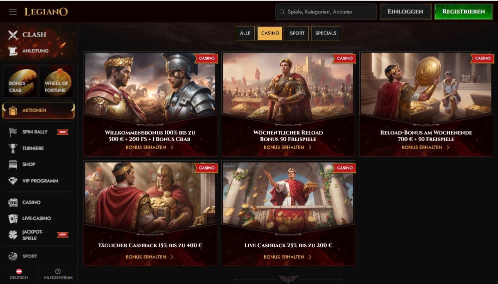 Bonus Page Legiano Casino