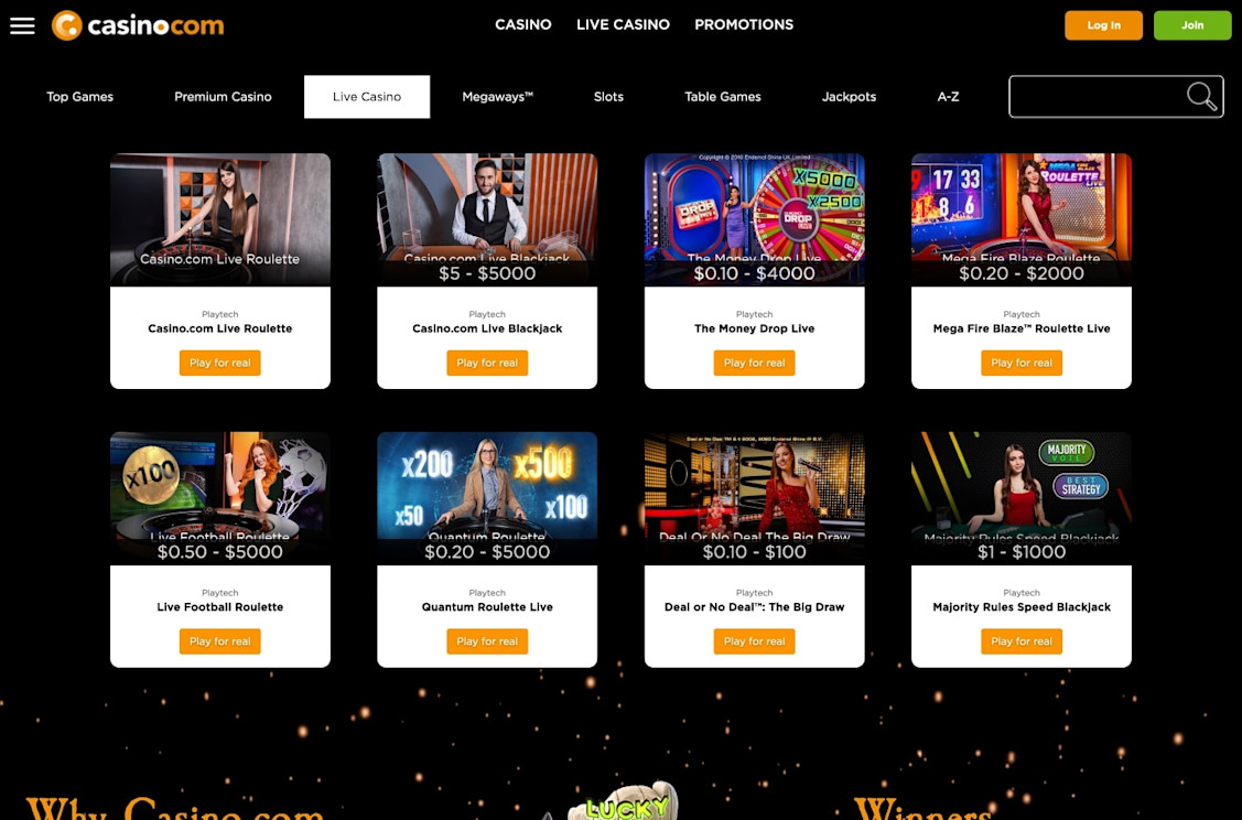 Casino.com live casino