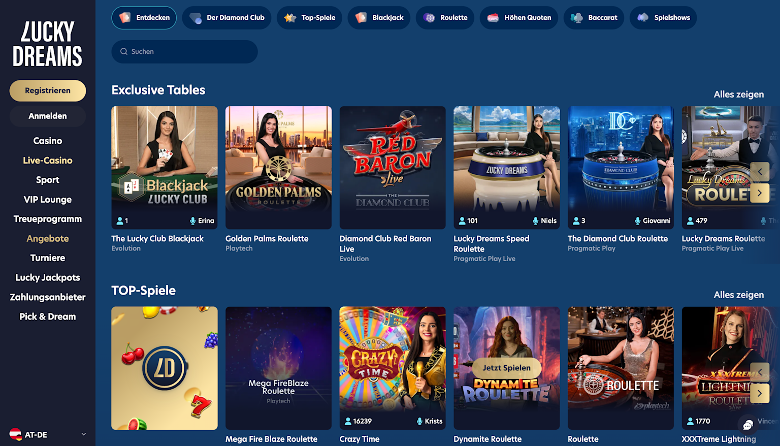 Live Casino Games Lobby