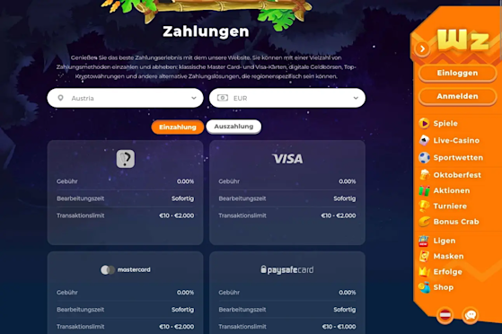 Overview of payment methods