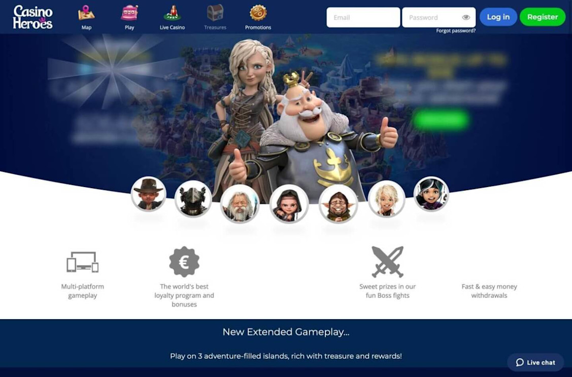 Casino Heroes Homepage