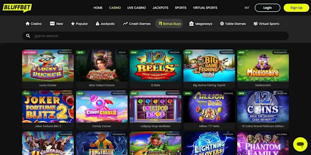 Bluffbet bonuses buys games