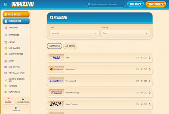 Overview of payment methods