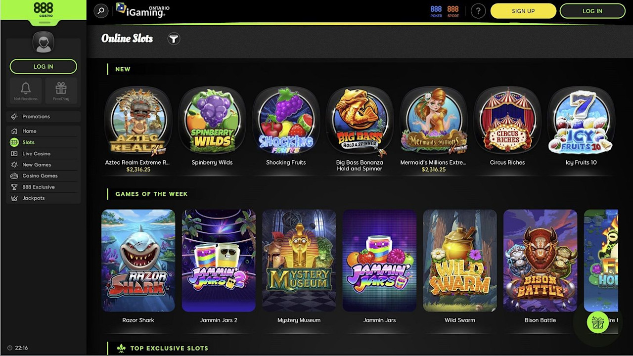 888 Casino Ontario - Slot Games