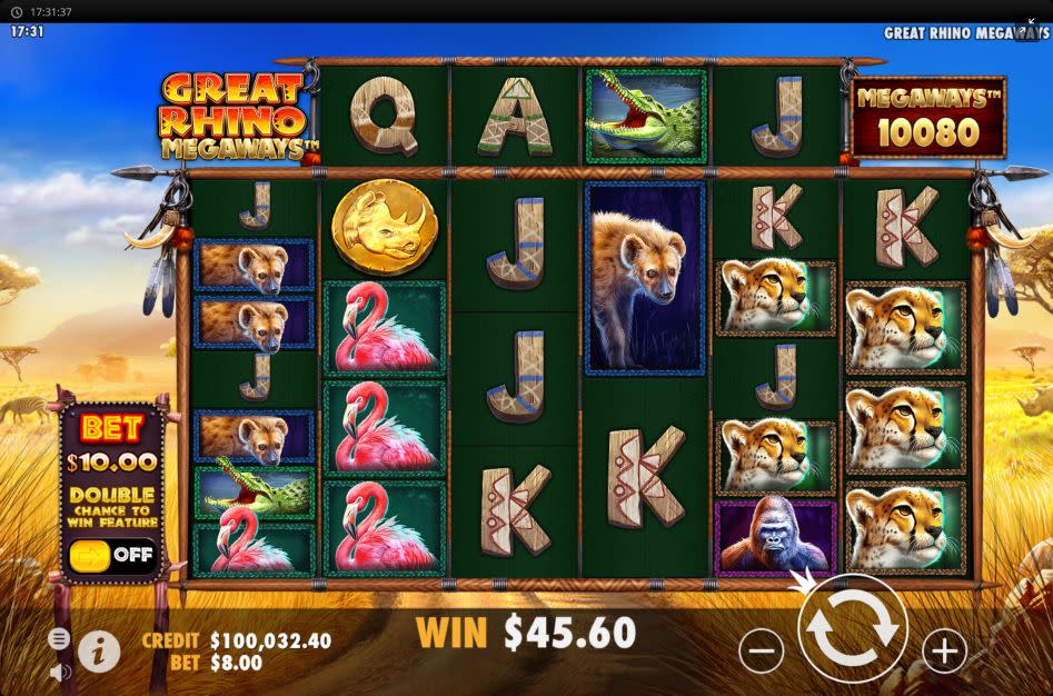 Pragmatic Play's slot game Great Rhino Megaways