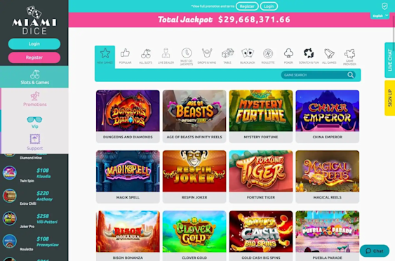 Miami Dice new games