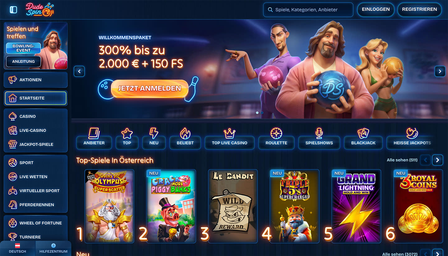 DudeSpin Landing Page