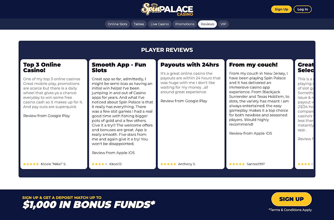 Spin Palace New Jersey screenshot 5