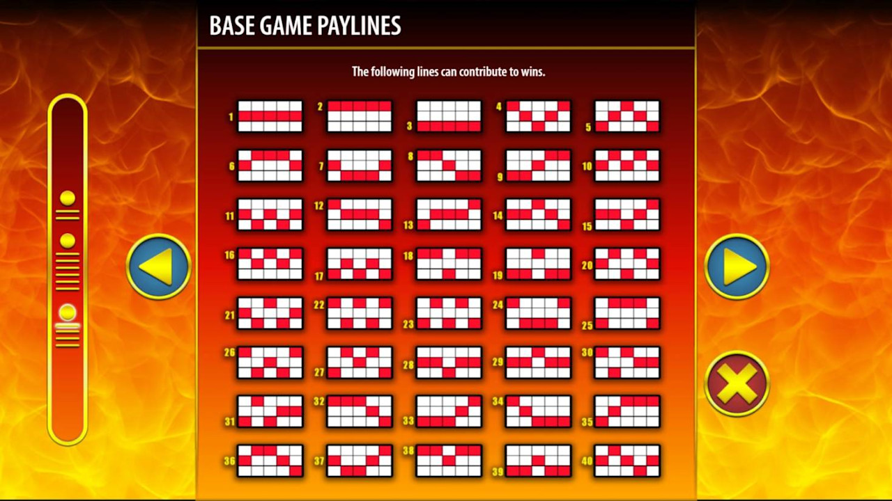 Hot Shot progressive paylines