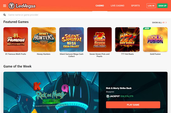 LeoVegas Screenshot 4